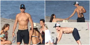 FOTO: Putus, Orlando Bloom Shirtless & 'Genit' ke Cewek di Pantai