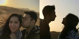 FOTO: Raffi dan Nagita di Padang Pasir Dubai, Saling Tatap Mesra!