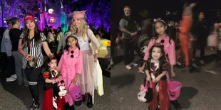 Foto Rahma Azhari Rayakan Halloween Bareng Anak, Salah Fokus Mertuanya Awet Muda Banget