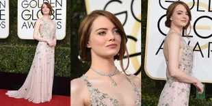 FOTO: Raih Piala Golden Globe, Emma Stone Tampil Memukau