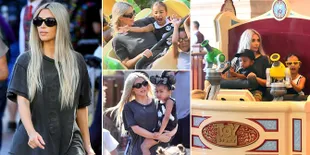FOTO: Rayakan Ultah ke-37, Kim Kardashian & Anaknya ke Disneyland