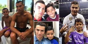 FOTO: Saat Hot Daddy Cristiano Ronaldo Pose Bareng Anak, Sweet!