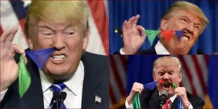 FOTO: Sambil Pidato, Donald Trump Pamerkan Aksi Sulap!
