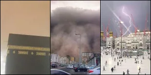 FOTO: Sebelum Crane Jatuh, Mekah Dilanda Badai Pasir Bak Kiamat!