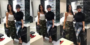 Foto: Syahrini Ketemu Kim Kardashian, Tinggi Badan Tak Jauh Beda