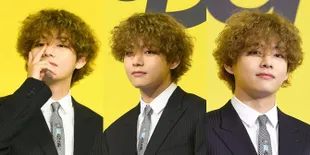Foto Terlalu Cute V BTS di Preskon 'Butter', Tetap Ganteng dengan Rambut Kriwil