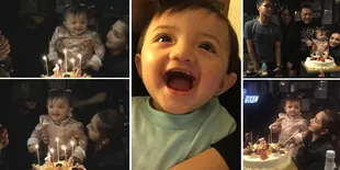 FOTO: Tiup Lilin Ulang Tahun, Baby Arsy Ketawa-Ketiwi di New York