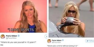 FOTO: Tweet Kocak Paris Hilton, Bikin Meme Diri Sendiri