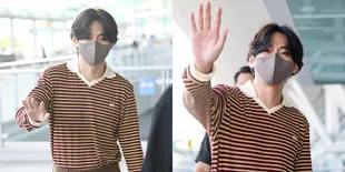 Foto V BTS di Bandara Menuju New York, Disebut Netizen Lebih Kurus Tapi Tetap Tampan