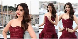 Galeri Membahana Aishwarya Rai, Merah Merona Bikin Lutut Lemas