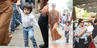 Gaya Formal Taimur Ali Khan Kala Ikut Kareena Kapoor Misa Natal, Saif Ali Khan Ikut Antar ke Gereja