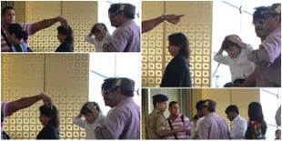 Gaya Unyu AbRam Khan di Bandara, Manja di Pelukan Shahrukh Khan