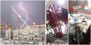 Haru! Potret Saat & Setelah Insiden Crane Jatuh di Masjidil Haram