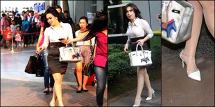Head to Toe Fashion Syahrini Saat Akan Syuting di Jakarta