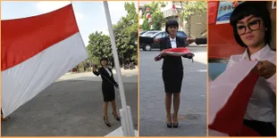 HUT RI ala Jupe, Jahit Bendera Sampai Kibarkan Bak Paskibra