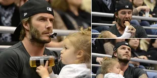 Indahnya Kemesraan David Beckham dan Harper Seven Beckham