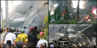 Ini Foto-Foto Penampakan Pesawat Hercules Yang Jatuh di Medan