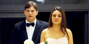 Inilah Penampilan Ashton Kutcher - Mila Kunis Saat Menikah