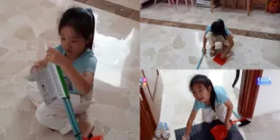 Jadi Anak yang Rajin, Ini 8 Potret Thalia Anak Ruben Onsu dan Sarwendah Bersih-Bersih Rumah