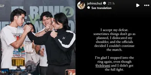 Jefri Nichol Akui Kekalahan TKO dalam 38 Detik Lawan El Rumi, Sebut Tak Sesuai Rencana