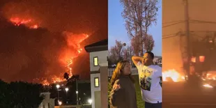 Jenguk Cinta Kuya, Potret Uya Kuya Jadi Saksi Kebakaran Hebat di Los Angeles - Angin Kencang Bikin Pagar Rumah Roboh