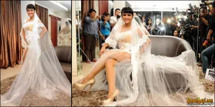 Julia Perez Fitting Gaun Pengantin - Seksi Broken White