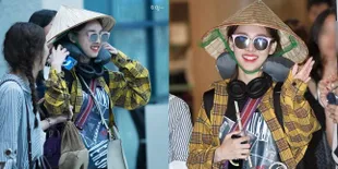 Kalah Taruhan, Lucunya Nayeon TWICE Pakai Topi Petani di Bandara