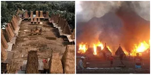 Kampung Gurusina Flores Terbakar Hebat, 27 Rumah Adat Hangus!