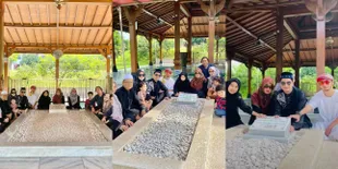 Kangen Ayah serta Adik yang Sudah Berpulang, 7 Potret Alvin Faiz Ziarah ke Makam Ustaz Arifin Ilham dan Ameer Azzikra di Momen Lebaran