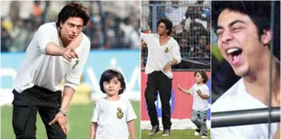 Kebersamaan Shahrukh, Aryan dan AbRam Khan di Stadion, Seru Abis!