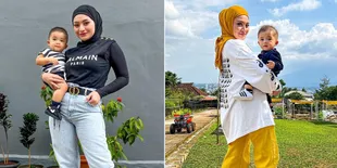 Kini Jadi Single Mom, Intip 8 Gaya Nathalie Holscher Saat Gendong Baby Adzam yang Makin Ganteng Menggemaskan