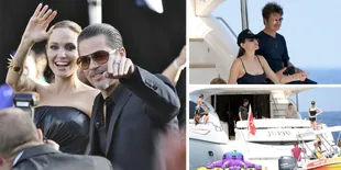 Kumpulan Potret Bulan Madu Romantis Angelina Jolie di Atas Laut