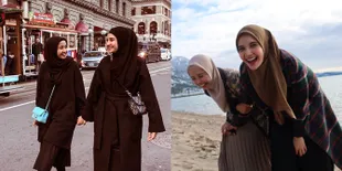Libur ke AS, Laudya Bella Ketiduran di Pangkuan Zaskia Sungkar