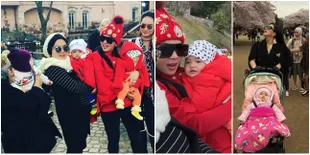 Liburan Mewah di Jepang, Syahrini Mesra Dengan Keponakan Kembar