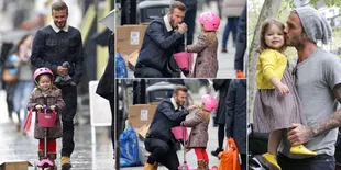 Lucunya Harper Seven Beckham Saat Main Bareng Papa Ganteng