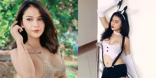 Makin Hot, Potret Dinda Syarif Unggah Foto Tak Pakai Bra Hanya Ditutup dengan Tangan - Kenakan Bikini di Kolam Renang 