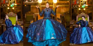 Mantap Berhijab, Mulan Jameela Semakin Anggun Dengan Gaun Biru