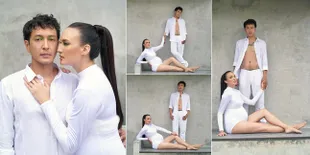 Maternity Shoot Terbaru Nadine Chandrawinata dan Dimas Anggara, Kompak Pakai Baju Putih dan Eye Makeup Senada