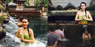 Mengintip Julia Perez Kala Mandi Seksi di Air Mata Suci Gianyar