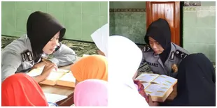 Mengisi Bulan Ramadan, Polwan Cantik Ini Ajari Anak-Anak Mengaji