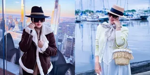  Meski Berhijab, Ini Potret Gaya Syahrini Pakai Topi Koboi dan Kacamata Hitam - Dipeluk dan Digendong Reino Barack di Depan Pesawat Pribadi