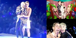 Miley Cyrus Dan Fans Bermesraan di Stage