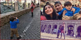 Momen Liburan Jedar dan Baby El di Italia, Berbagi Pada Sesama