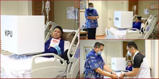 Momen Menyentuh Ibu Ani Yudhoyono Nyoblos di Atas Ranjang RS