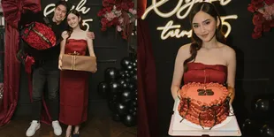 Momen Perayaan Ultah Syifa Hadju ke-25, Tampil dengan Dress Merah - Dapat Buket Mawar Jumbo dari El