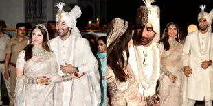 Muncul Perdana Usai Resmi Menikah, Potret Ranbir Kapoor Tak Sengaja Injak Sari Alia Bhatt - Terus Pegangan Tangan Romantis
