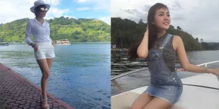 Outfit Cetar, Bella Shofie Habiskan Libur Lebaran di Danau Toba