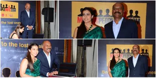 Pakai Sari Hijau Cantik, Kajol Luncurkan Web Pencari Orang Hilang