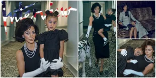 Pemotretan Cantik Kim Kardashian Bergaya Bak Ibu Negara, Vintage