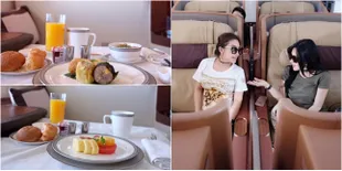 Penampakan Makanan Mewah Syahrini di Pesawat ke London, Yummy!